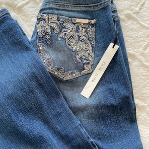 WHBM Embellished Boot Leg Jeans NWT